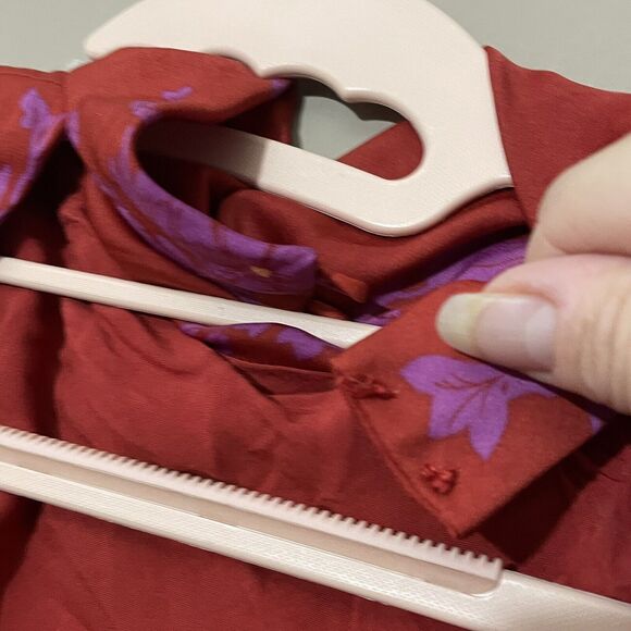 Free People Aries Red Romance Combo Floral Plunge Back Dress NWT Size S FLAW - Picture 8 of 11